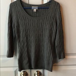 Loft Gray Cable knit sweater